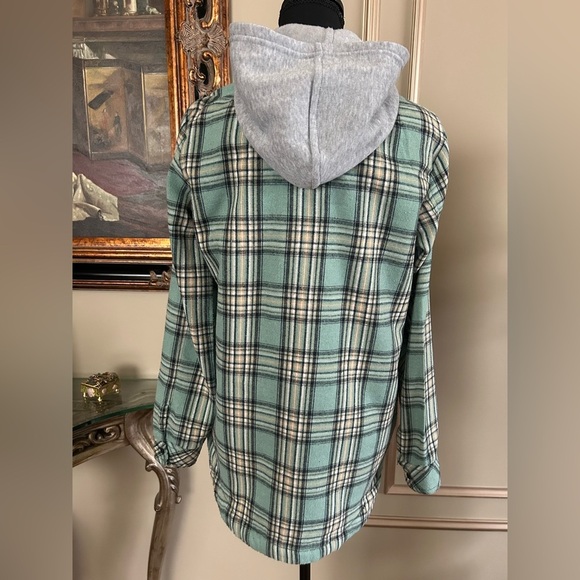 Ci Sono Plaid Collection Sherpa-Lined Hooded Flannel Jacket Women’s Size Small - Picture 6 of 9